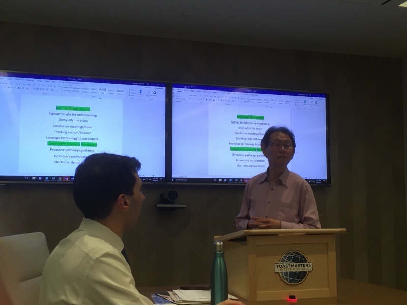 Johnny gives a pertinent speech of spurring member participation.